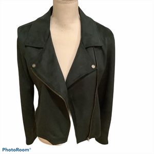 Sanctuary Do It Right Faux Suede Moto Jacket Green